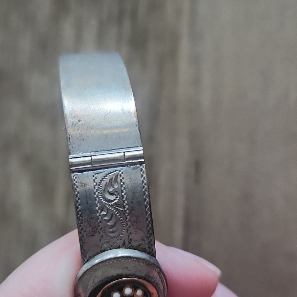 Silver and Gold-Tone Bangle Bracelet - Picture 6 of 10
